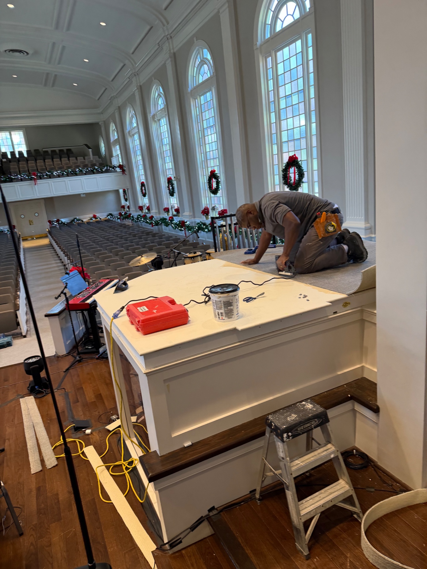 Church platform before