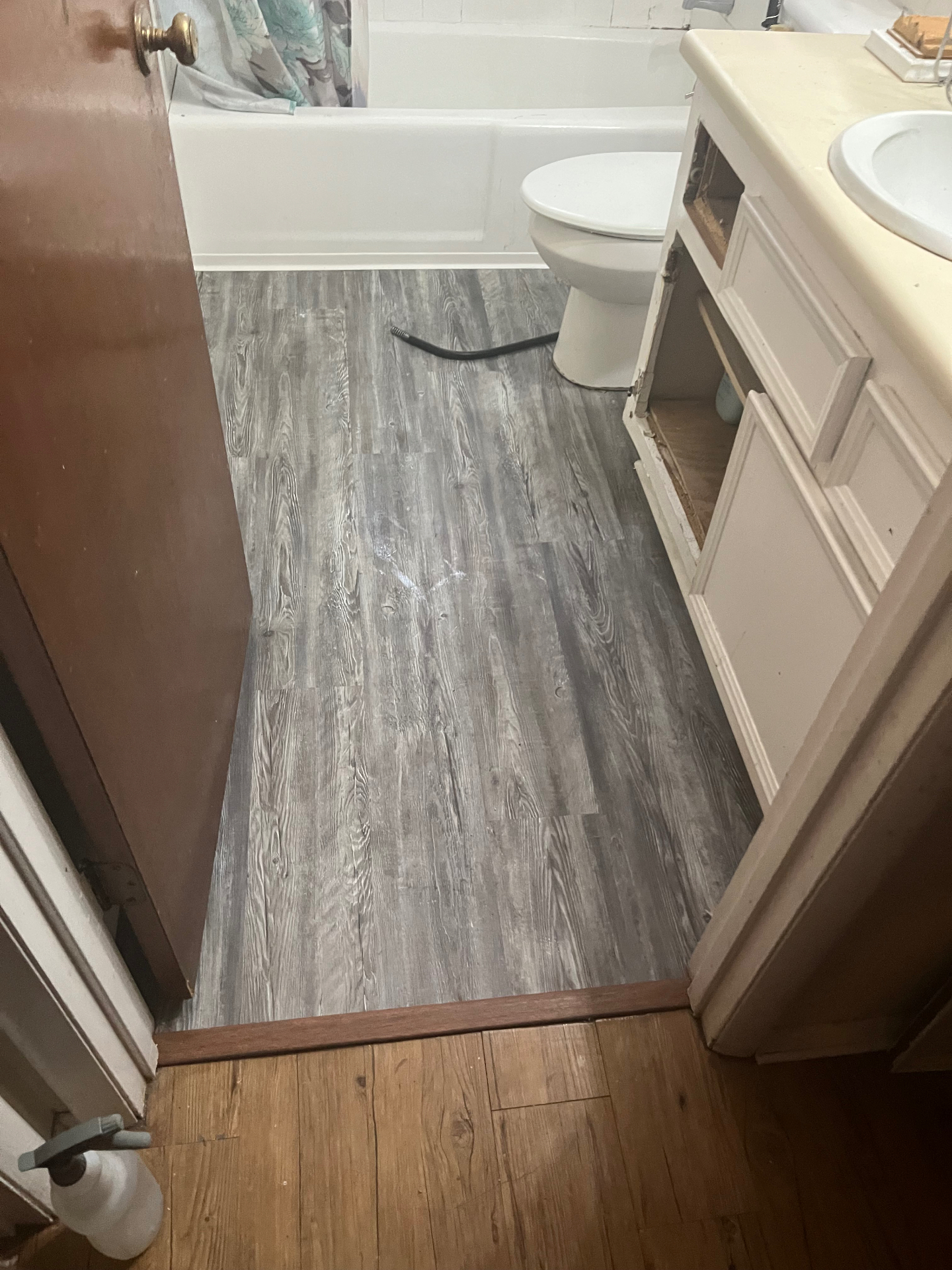 Bathroom flooring after