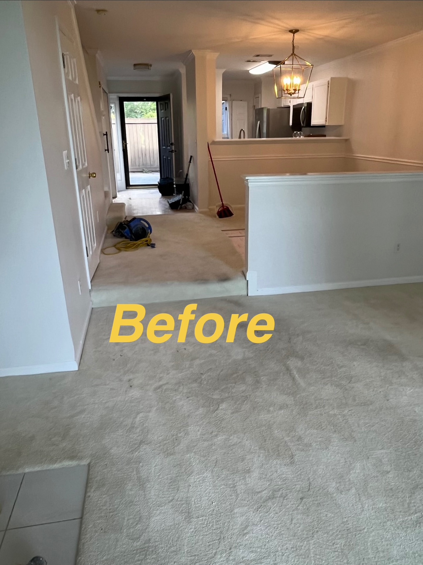 Living room flooring before