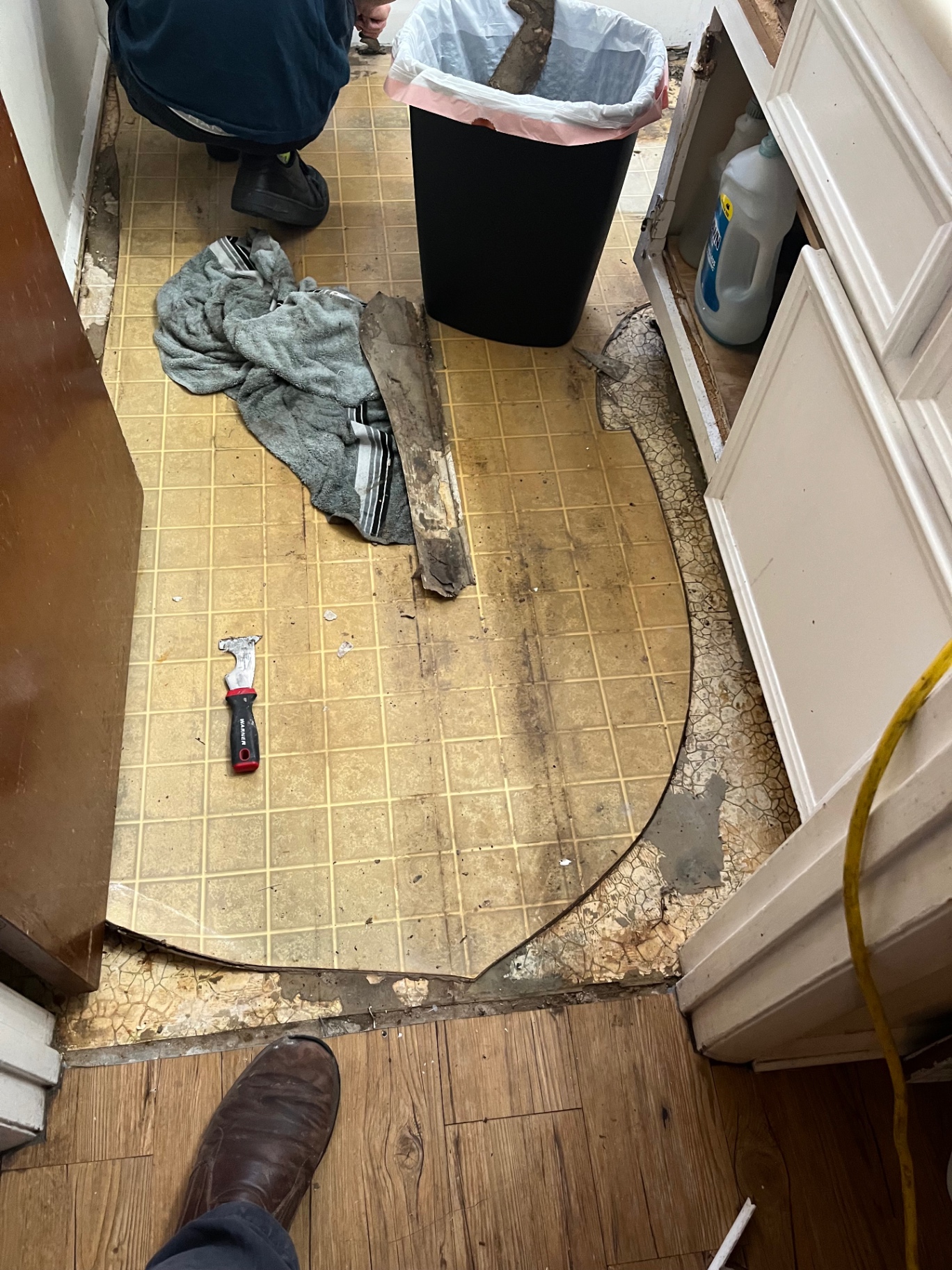 Bathroom flooring before